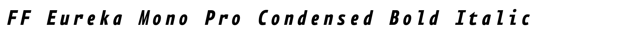 FF Eureka Mono Pro Condensed Bold Italic image